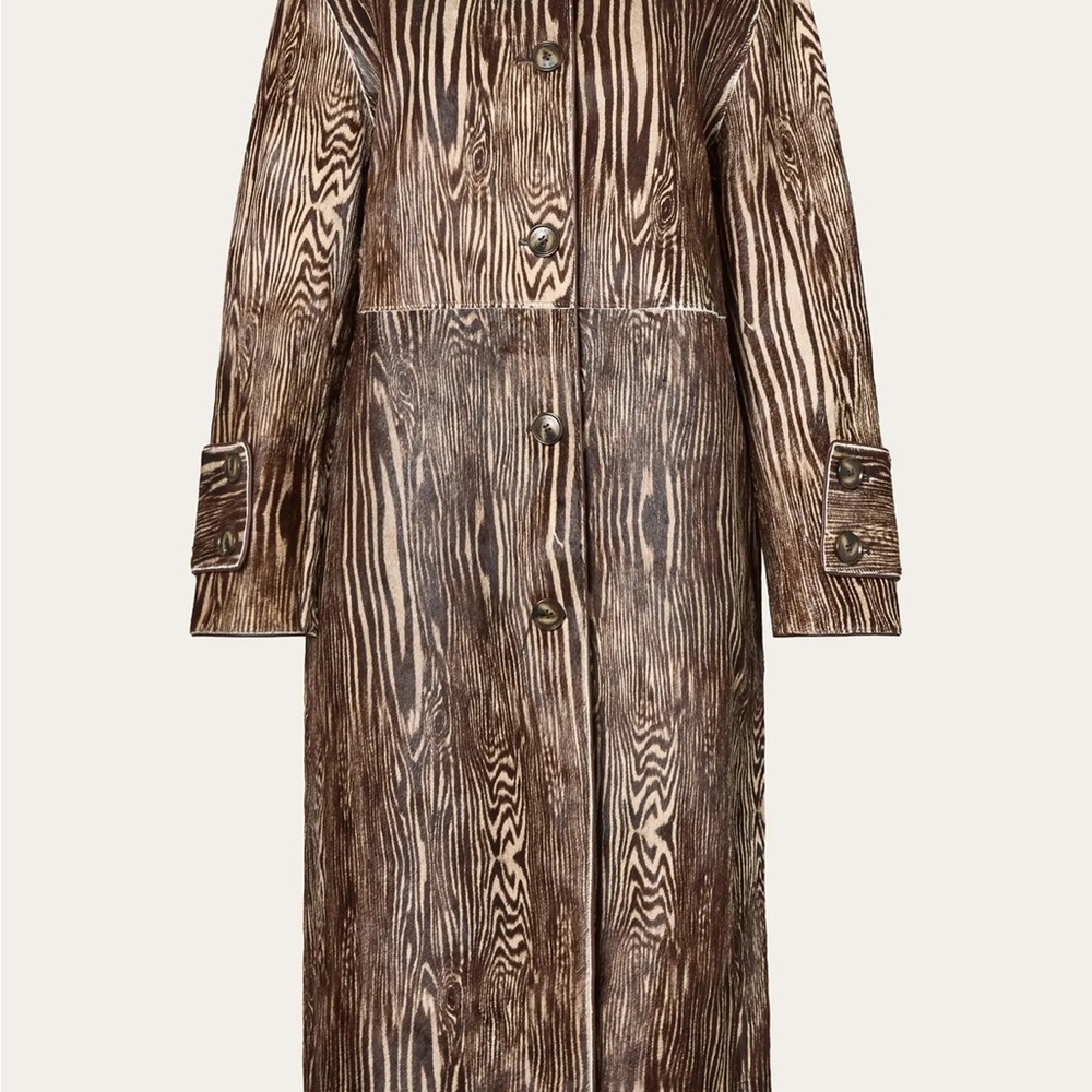 Zella Moire Pony Hair Leather Coat - Moire